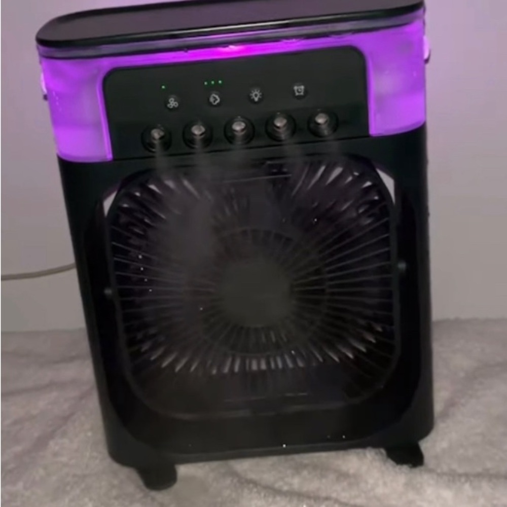 Mini fan with mist and light